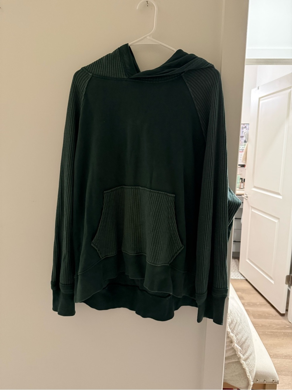 aerie Dark Green Crewneck Hoodie Sweater